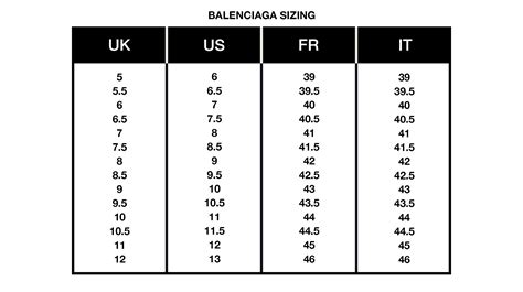 balenciaga runner size chart.